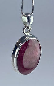 Raw Ruby and Silver Pendant (M)