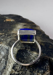 Natural Lapis Lazuli and Silver Ring (UV2918)