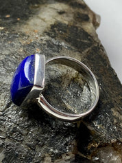 Natural Lapis Lazuli and Silver Ring (UV2742)