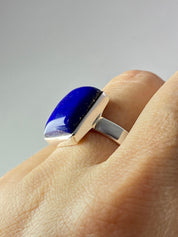 Natural Lapis Lazuli and Silver Ring (UV2742)