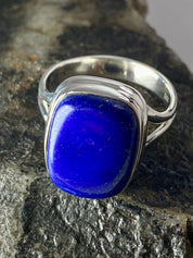 Natural Lapis Lazuli and Silver Ring (UV2798)