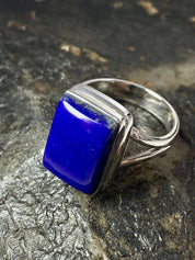 Natural Lapis Lazuli and Silver Ring (UV2782)