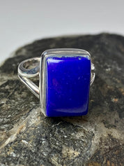 Natural Lapis Lazuli and Silver Ring (UV2782)