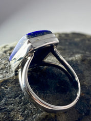 Natural Lapis Lazuli and Silver Ring (UV2782)