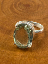 Green Amethyst (Prasiolite) and Silver Ring