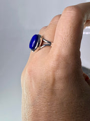 Natural Lapis Lazuli and Silver Ring (UV2783)