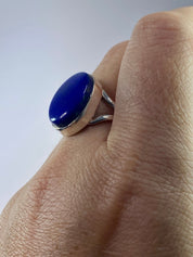 Natural Lapis Lazuli and Silver Ring (UV2937)