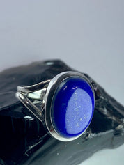 Natural Lapis Lazuli and Silver Ring (UV2917)