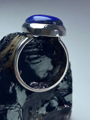 Natural Lapis Lazuli and Silver Ring (UV2964)