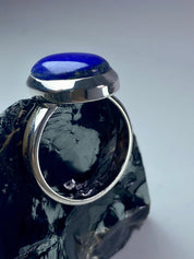 Natural Lapis Lazuli and Silver Ring (UV2964)