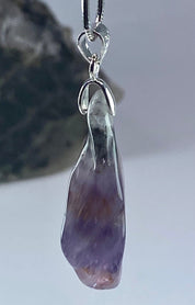 High Quality Cacoxenite in Purple Amethyst and Silver Pendant(С2)