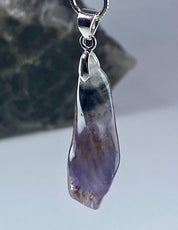 High Quality Cacoxenite in Purple Amethyst and Silver Pendant(С2)