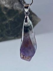 High Quality Cacoxenite in Purple Amethyst and Silver Pendant(С2)