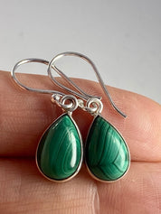 Natural Malachite and Silver Earrings(UV1650)