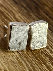 MUONIONALUSTA meteorite sweden sterling sliver studs (UV115)