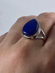 Natural Lapis Lazuli and Silver Ring (UV2756)