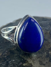 Natural Lapis Lazuli and Silver Ring (UV2756)