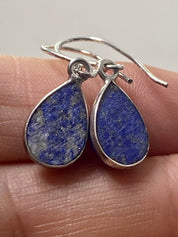 Natural Lapis Lazuli and Silver Dangle Earrings (UV1387)