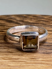 Smoky Quartz and Sterling Silver Ring (UV)