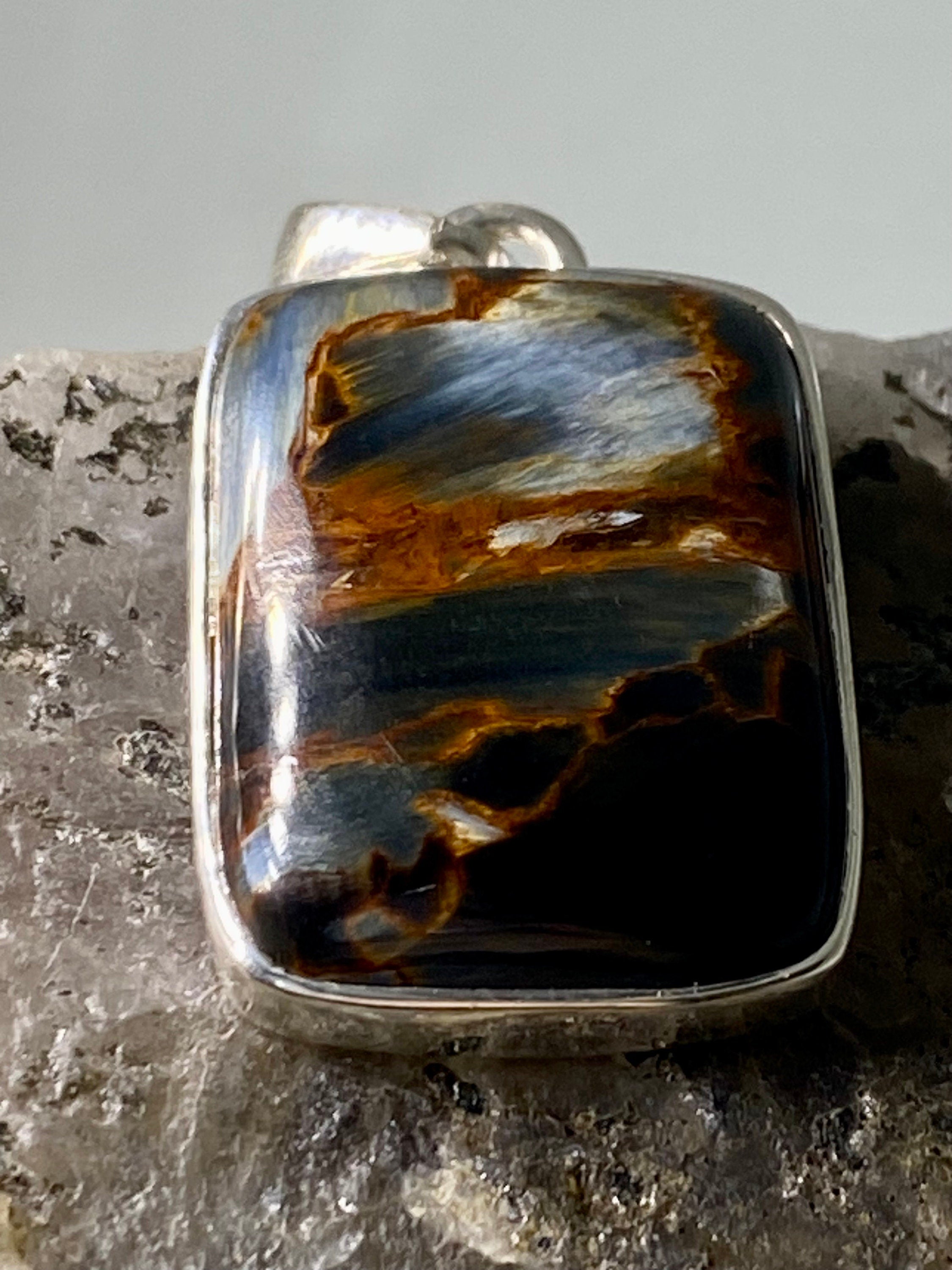 Natural Brown Pietersite 925 Silver Pendant (UV2108)