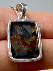 Natural Brown Pietersite 925 Silver Pendant (UV2108)