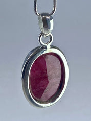 Raw Ruby and Silver Pendant (M)