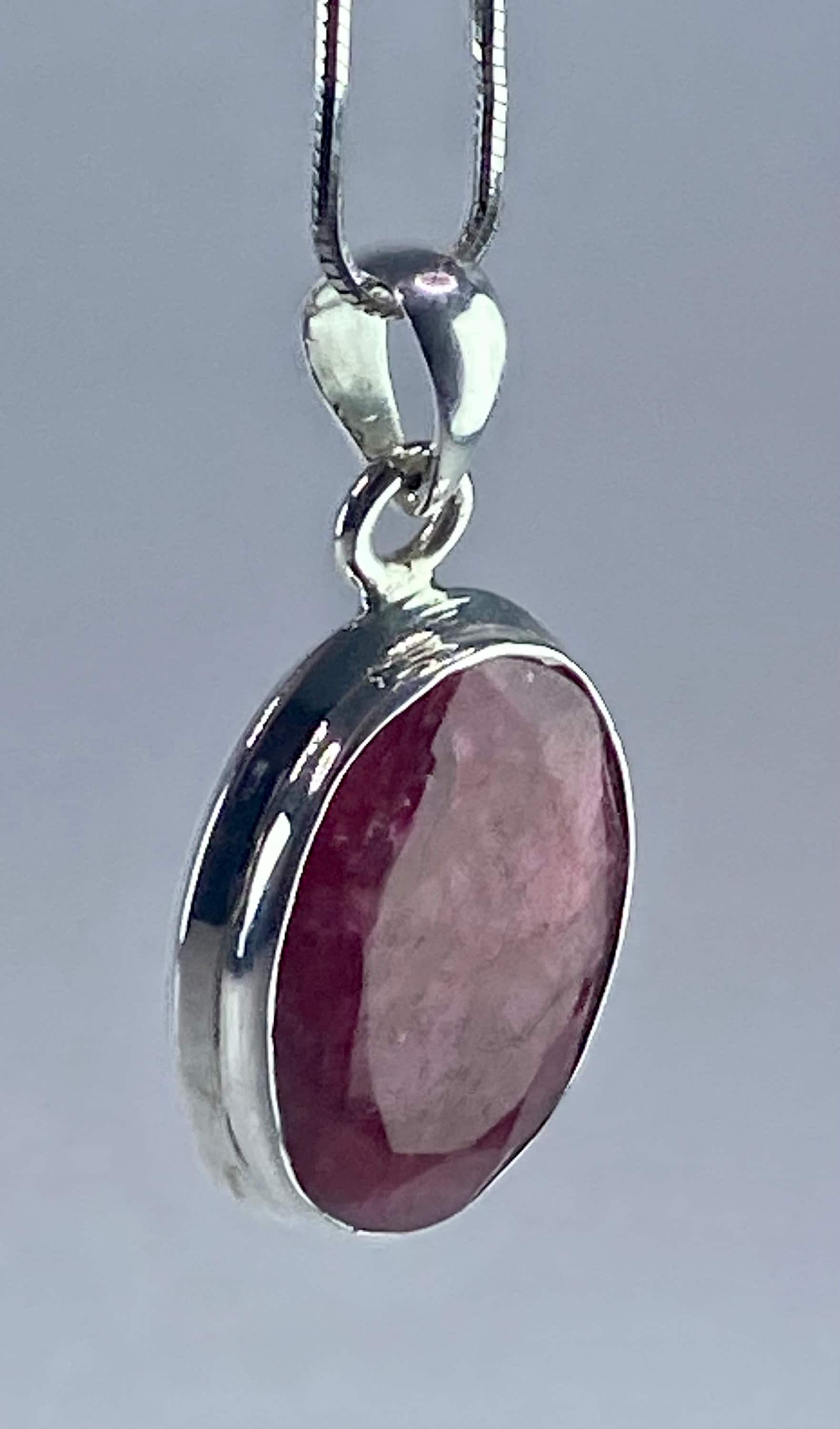 Raw Ruby and Silver Pendant (M)