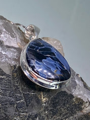 Natural Pietersite 925 Silver Pendant (UV)