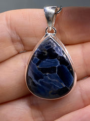 Natural Pietersite 925 Silver Pendant (UV)