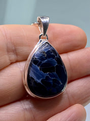 Natural Pietersite 925 Silver Pendant (UV)