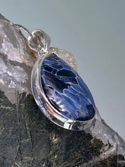 Natural Pietersite 925 Silver Pendant (UV)