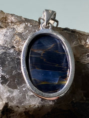 Natural Pietersite 925 Silver Pendant (UV)