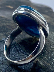 Malgache Neon Blue Apatite Ring(UV439)