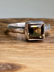 Smoky Quartz and Sterling Silver Ring (UV)