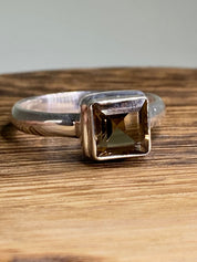 Smoky Quartz and Sterling Silver Ring (UV)