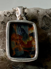 Natural Brown Pietersite 925 Silver Pendant (UV2108)