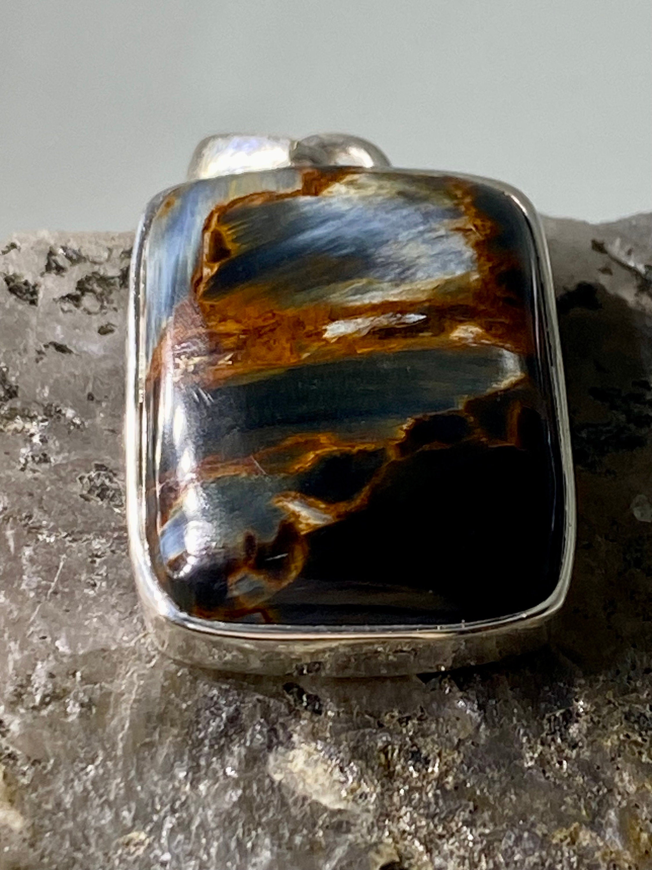 Natural Brown Pietersite 925 Silver Pendant (UV2108)