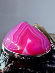 Pink Botswana Agate and Silver Pendant (UV1347)