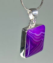 Purple Botswana Agate and Silver Pendant(UV1357)