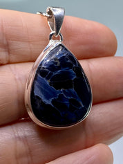 Natural Pietersite 925 Silver Pendant (UV)