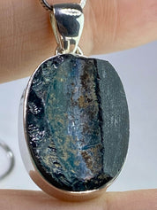 Ancient Roman Glass and Silver Pendant