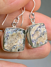 Ancient Roman Glass and Silver Earrings (UV2)