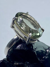 Green Amethyst (Prasiolite) and Silver Ring