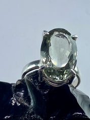 Green Amethyst (Prasiolite) and Silver Ring