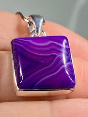 Purple Botswana Agate and Silver Pendant(UV1357)