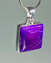 Purple Botswana Agate and Silver Pendant(UV1357)