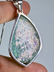 Ancient Roman Glass and Silver Pendant