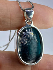 Ancient Roman Glass and Silver Pendant