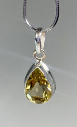 Lemon Quartz and Sterling Silver Pendant