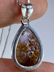 High Quality Cacoxenite in Purple Amethyst and Silver Pendant(UV1952)